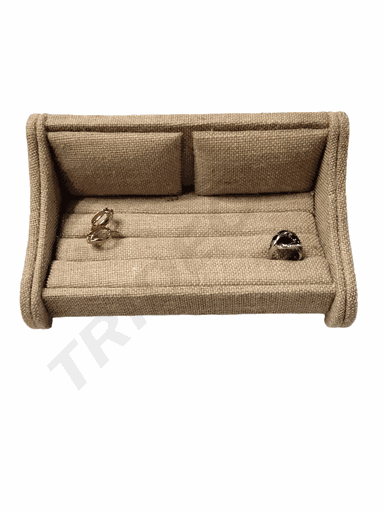 [019613] Double Ring Display Stand C/Sofa Shape-Yellow Linen