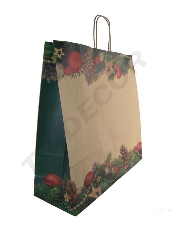 Bolsa de Papel Kraft 45X15X49cm Navidad 25/Pq