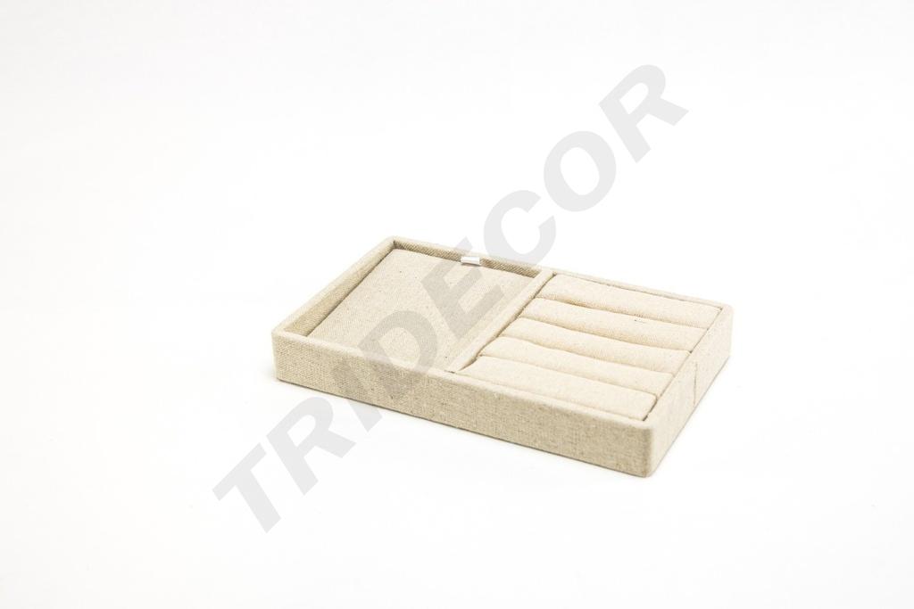 Bandeja para Joyería de Lino Beige 20X12X2.5 CM