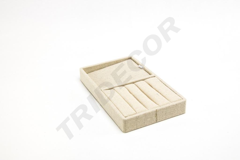 Bandeja para Joyería de Lino Beige 20X12X2.5 CM