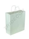 Bolsa de Papel de Celulosa Blanca con Asa Arrugada 32X13X41cm 25 unidades