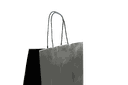 Bolsa de papel con asa arrugada negra, celulosa, 27x12x37 cm, 25 piezas