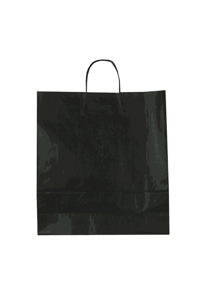Bolsa de papel Kraft negro con asa retorcida 36X12X41 CM 25 unidades