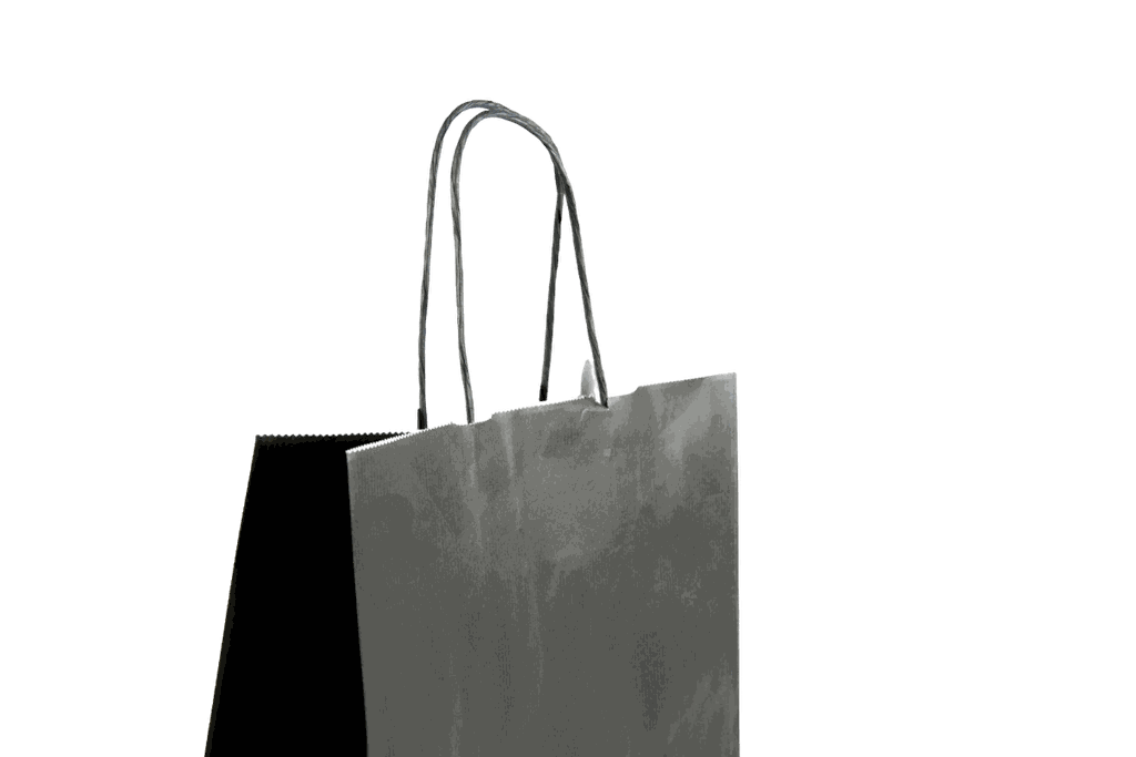 Bolsa de papel Kraft negro con asa retorcida 36X12X41 CM 25 unidades