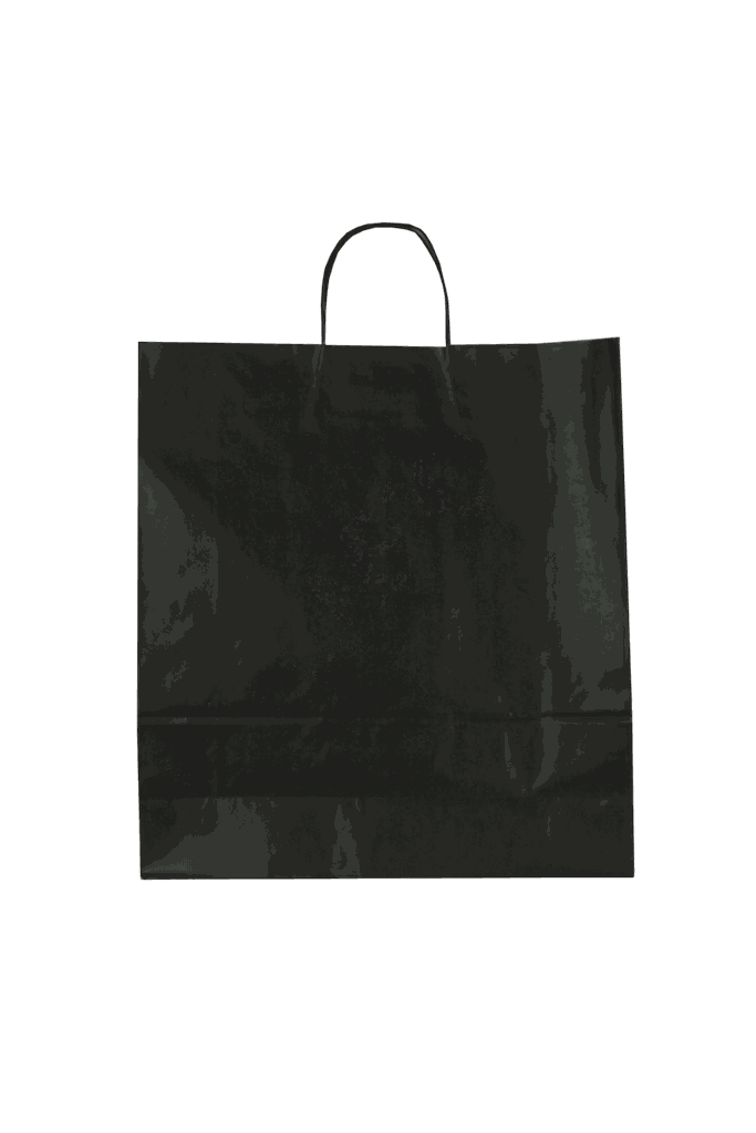 Bolsa de papel Kraft negro con asa retorcida 36X12X41 CM 25 unidades