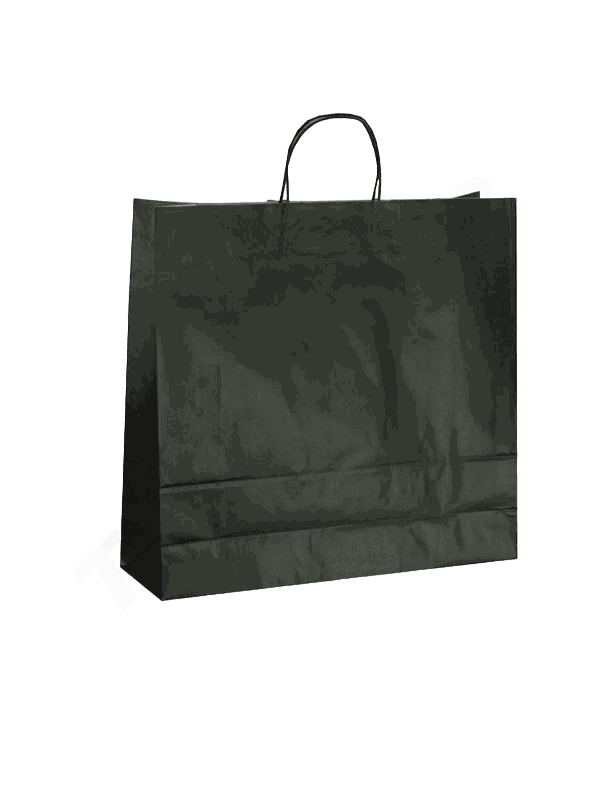 Bolsa de papel de celulosa con asa rizada negra 45X15X49 25 unidades
