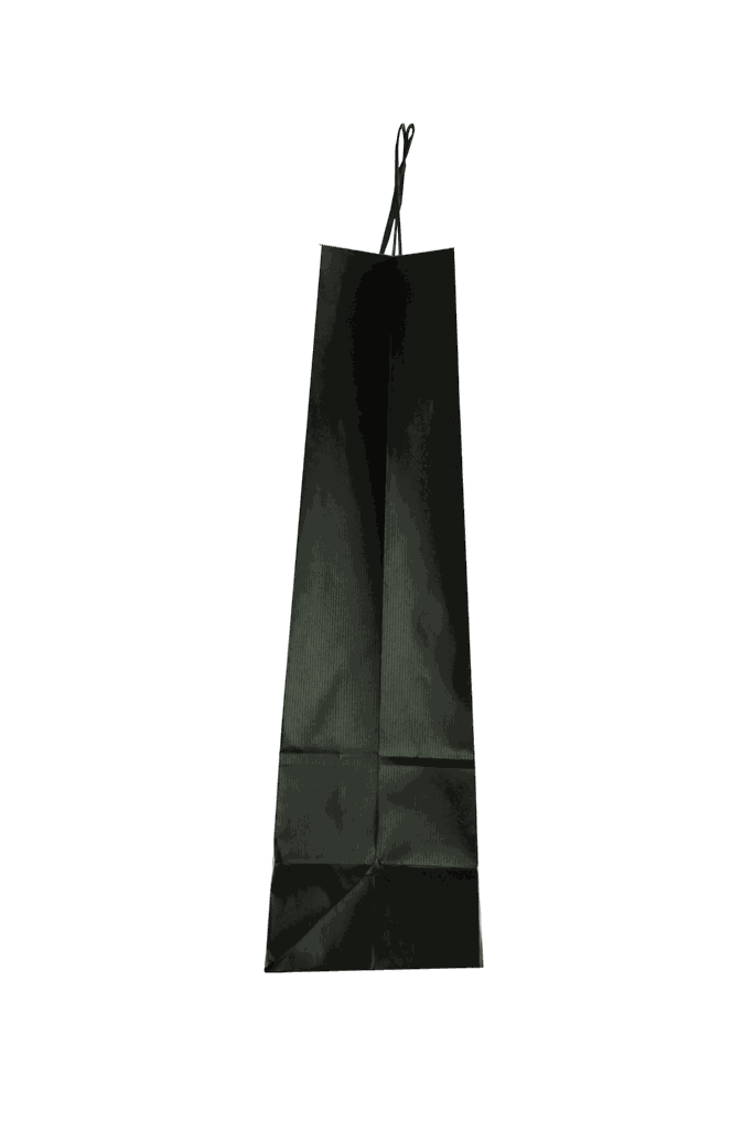 Bolsa de papel de celulosa con asa rizada negra 45X15X49 25 unidades