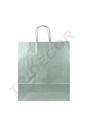 Bolsa de papel de celulosa con asa rizada plateada 22X10X27CM - 25 unidades