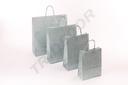 Bolsa de papel celulosa con asa torcida, color plata, 32X13X41 CM, 25 unidades