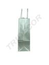Bolsa de papel celulosa con asa torcida, color plata, 32X13X41 CM, 25 unidades