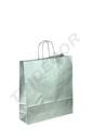 Bolsa de papel de celulosa con asa rizada, color plata, 45X49X15CM - 25 unidades
