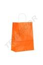Bolsa de papel de celulosa con asa rizada naranja 22X29X10 CM - 25 unidades
