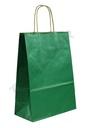 Bolsa de papel Kraft con asa rizada, color verde, 27X22X10 cm, 25 unidades