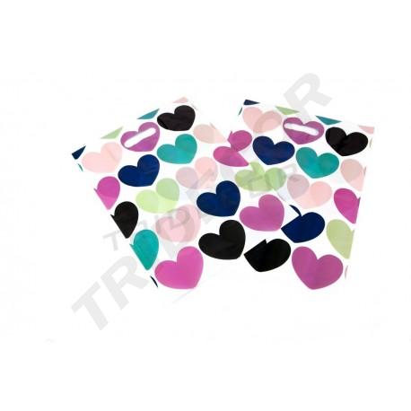 Bolsa de Plástico con Asa Troquelada 35X45 cm Corazones 100 Unidades