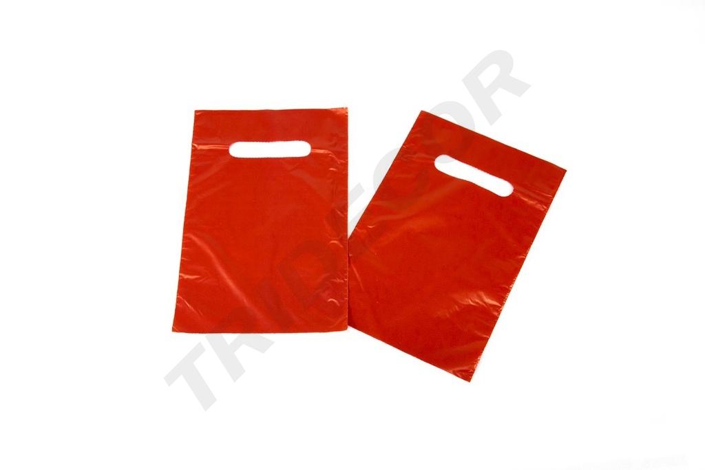 Bolsa roja con asa troquelada 16X25 cm 100 unidades