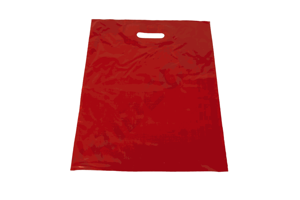 Bolsa roja con asas troqueladas 40X50 cm 100 unidades