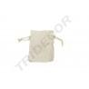 BOLSA DE LINO BEIGE con cordón 12X9 CM 20pcs/PAQUETE