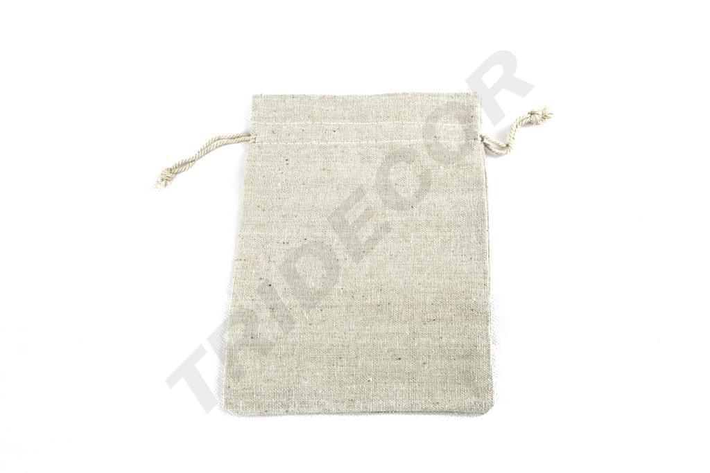 BOLSA DE TELA DE LINO BEIGE 19X14 CM 20 PIEZAS