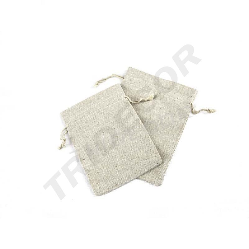 BOLSA DE TELA DE LINO BEIGE 19X14 CM 20 PIEZAS
