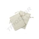 BOLSA DE TELA DE LINO BEIGE 19X14 CM 20 PIEZAS