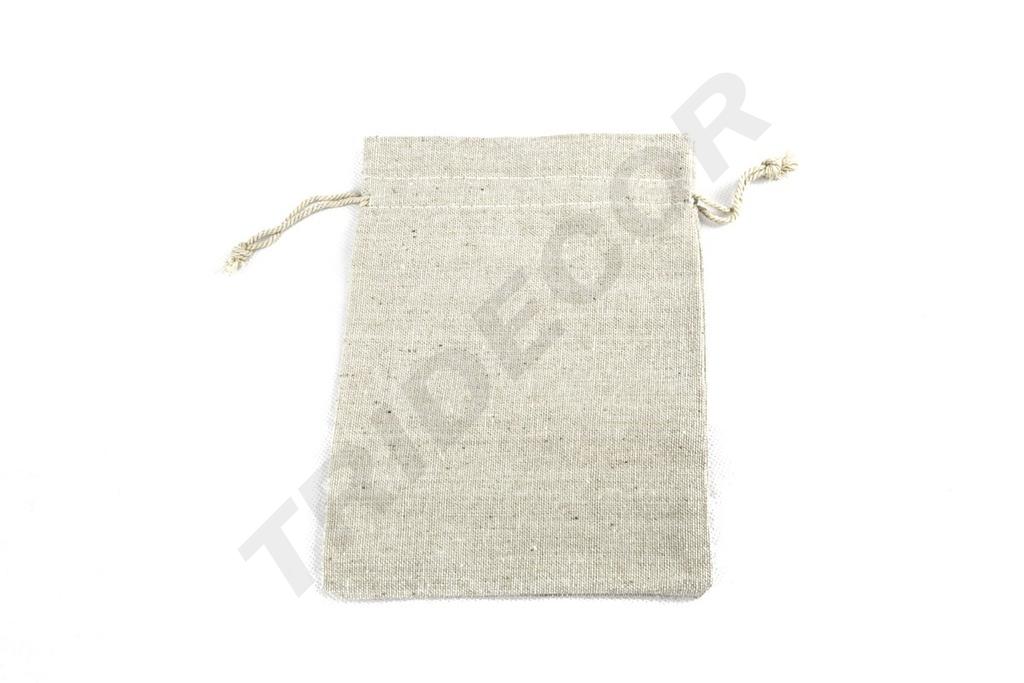BOLSA DE TELA DE LINO BEIGE 19X14 CM 20 PIEZAS