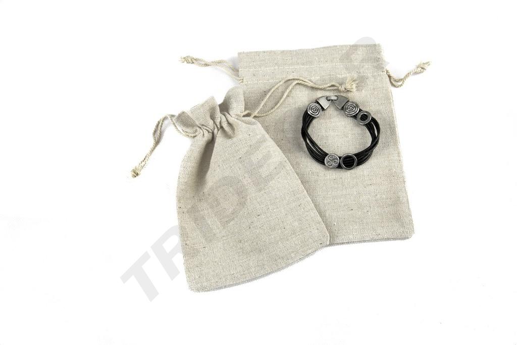 BOLSA DE TELA DE LINO BEIGE 19X14 CM 20 PIEZAS