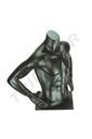 Busto Masculino Ajustable de Fibra de Vidrio en Negro Mate