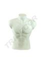 Busto de Hombre Pequeño de Fibra de Vidrio Blanco Brillante