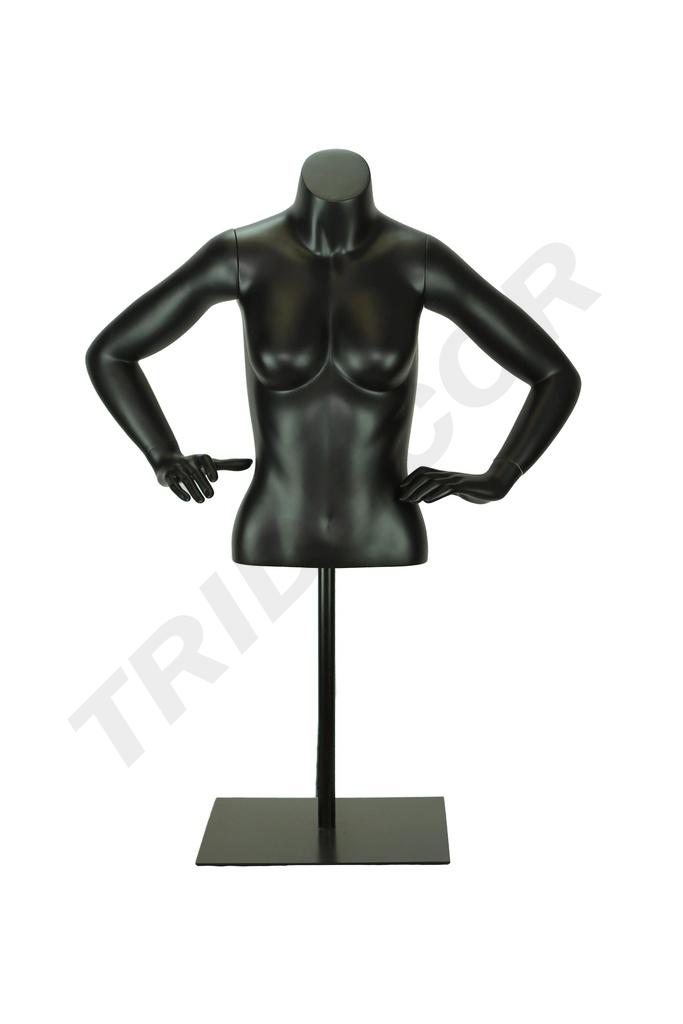 040844-Busto-de-mujer-negro-con-base-de-metal-regulable-tridecor