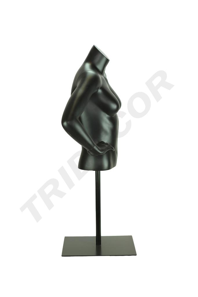 Busto de Mujer Ajustable de Fibra de Vidrio Negro