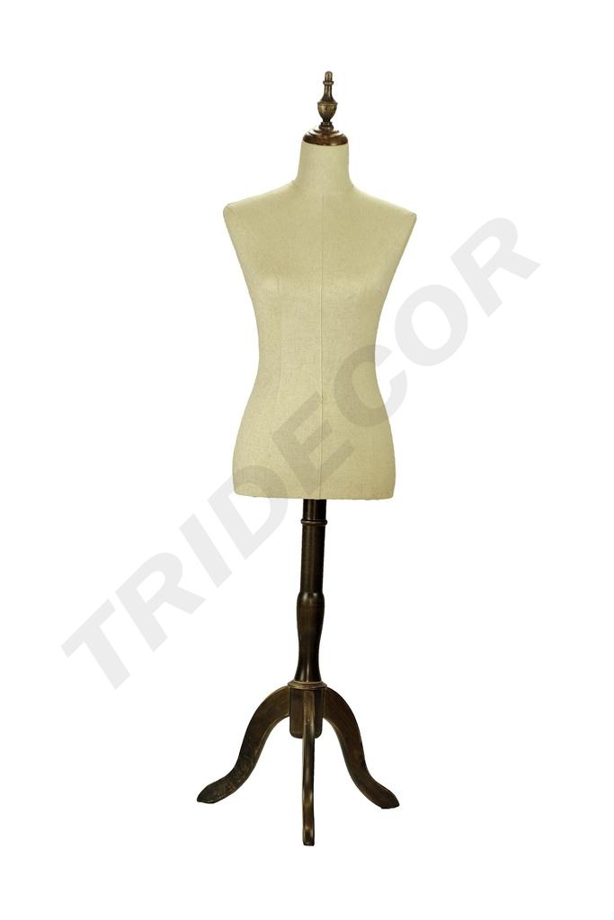 040374-Busto-de-mujer-lino-beige-madera-oscura-tridecor