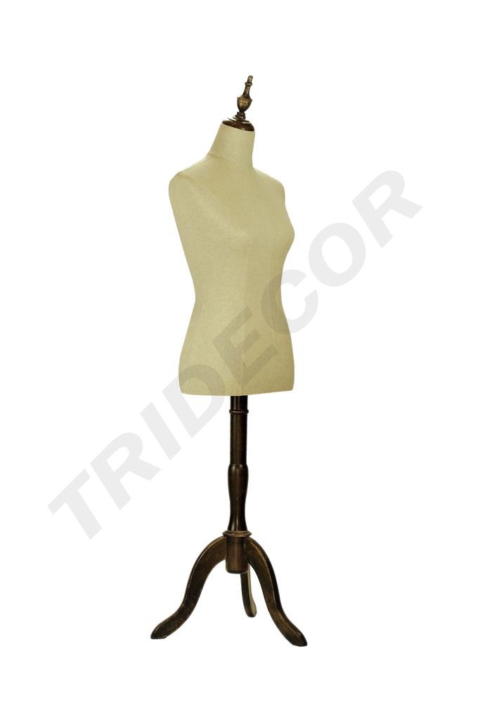 040374-Busto-de-mujer-lino-beige-madera-oscura-tridecor