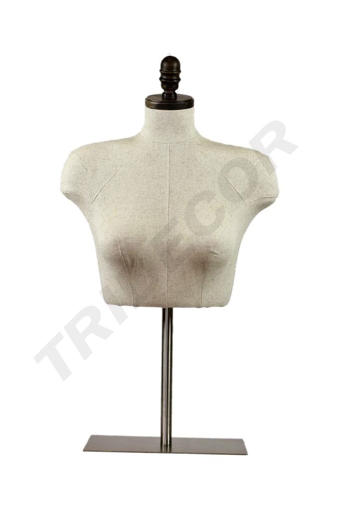 Busto de mujer de medio cuerpo con base ajustable
