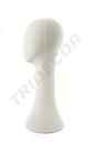 Cabeza de mujer en tela de lino color beige, circunferencia de 52 cm