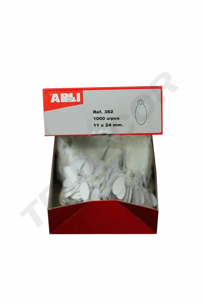 Etiqueta con hilo blanco 1000U/Pcs 11X24mm Ref.382