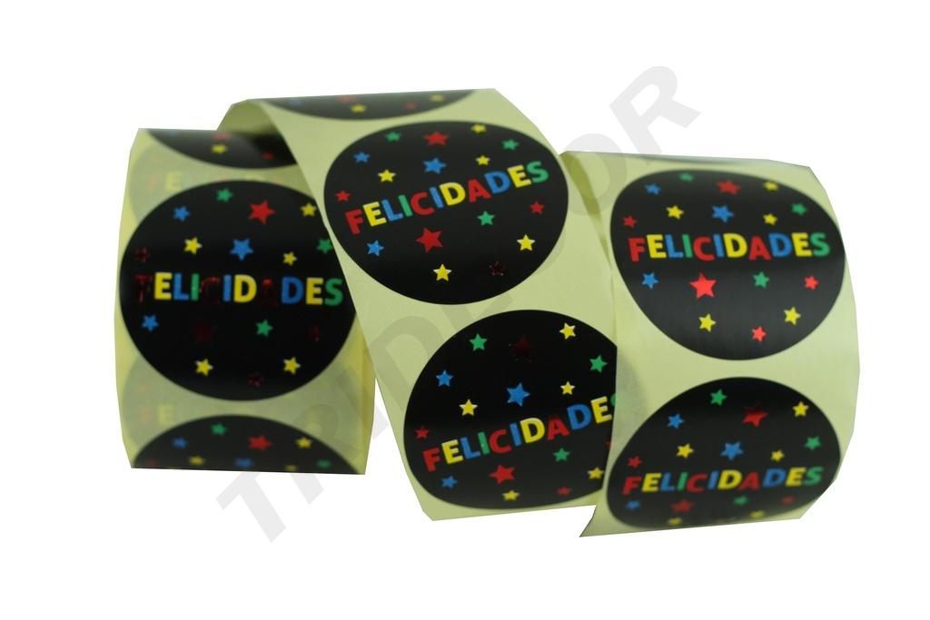Etiquetas de Felicitaciones Con Estrellas de Colores 500 unidades