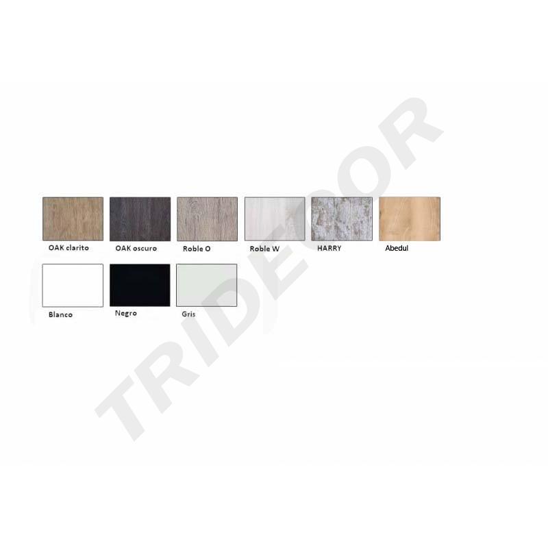 Expositor con 4 estantes blancos y madera de abedul, 108X44X39cm