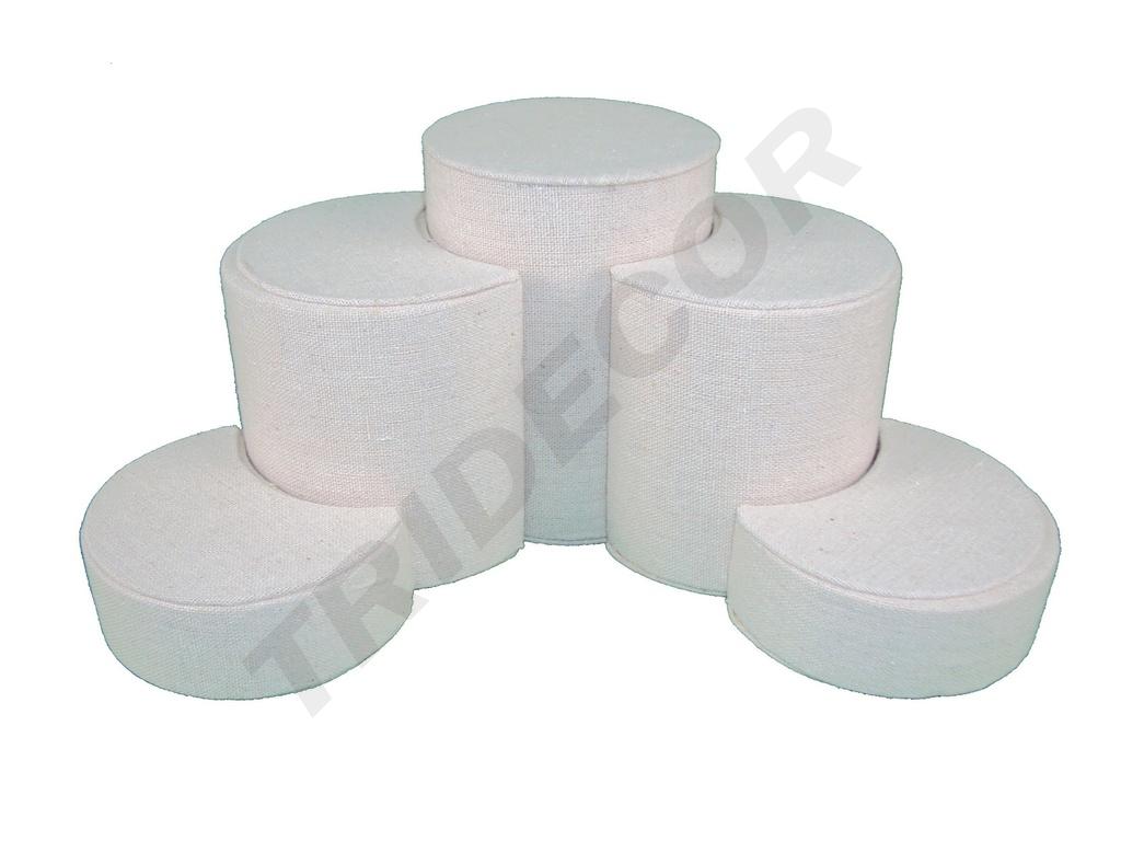 Expositor de 7 piezas para joyería de tela de lino beige
