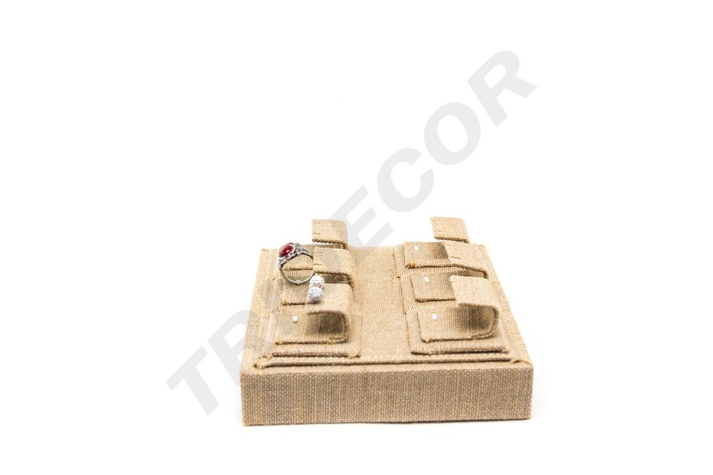 Expositor de Joyería de Lino Beige 18.5X15.5X6cm