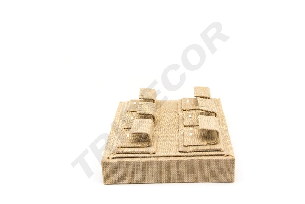 Expositor de Joyería de Lino Beige 18.5X15.5X6cm