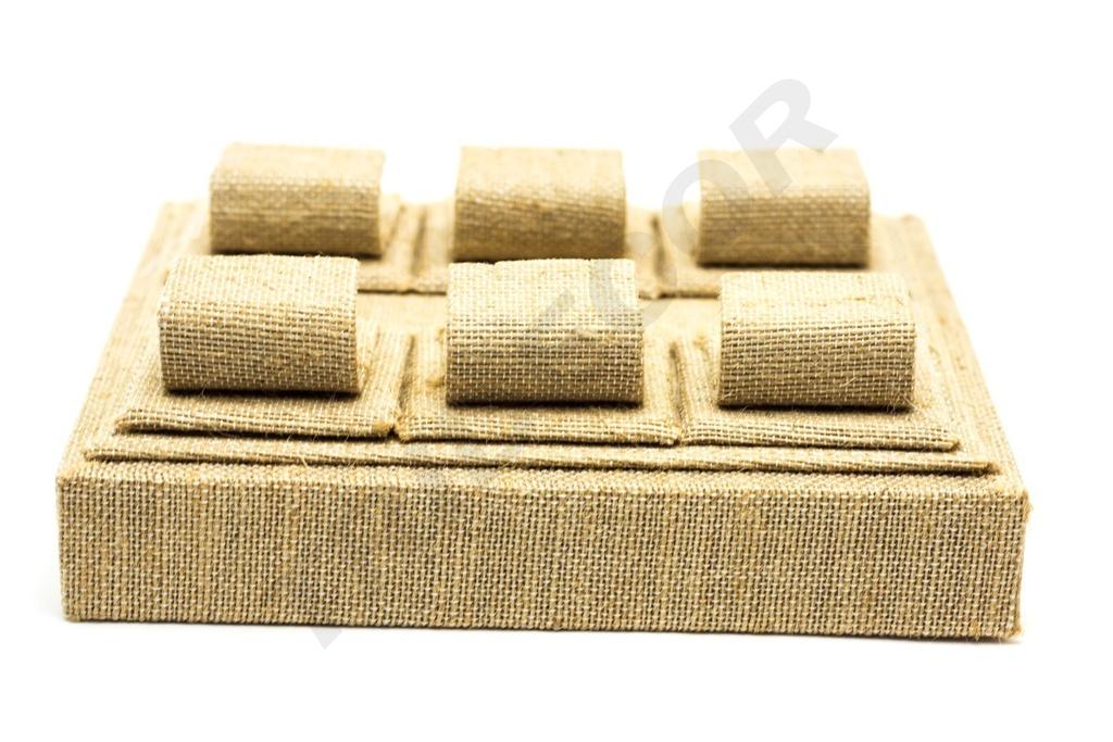 Expositor de Joyería de Lino Beige 18.5X15.5X6cm
