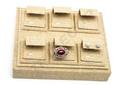 Expositor de Joyería de Lino Beige 18.5X15.5X6cm