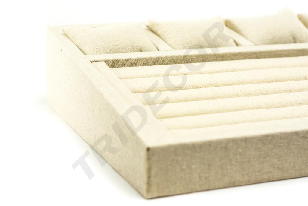 Expositor de Joyería de Lino Beige 38X28.5X8cm