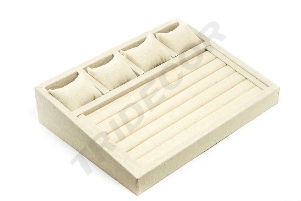 Expositor de Joyería de Lino Beige 38X28.5X8cm