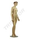Maniquí femenino de fibra de vidrio color carne con cabello tallado