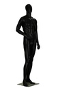 Maniquí lacado en negro mate sin características con brazo doblado
