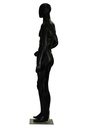 Maniquí lacado en negro mate sin características con brazo doblado