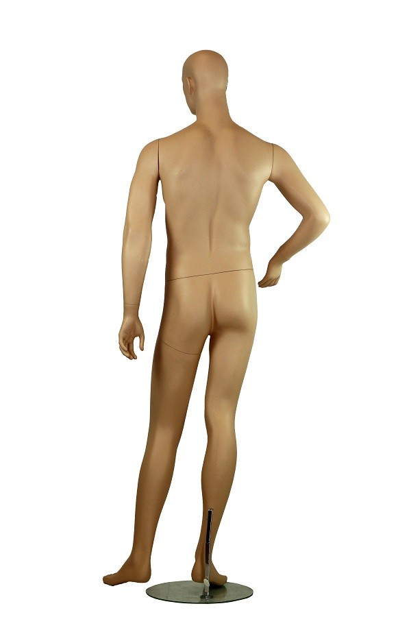 Maniquí Masculino Realista Color Carne con Brazo Derecho Doblado en Fibra