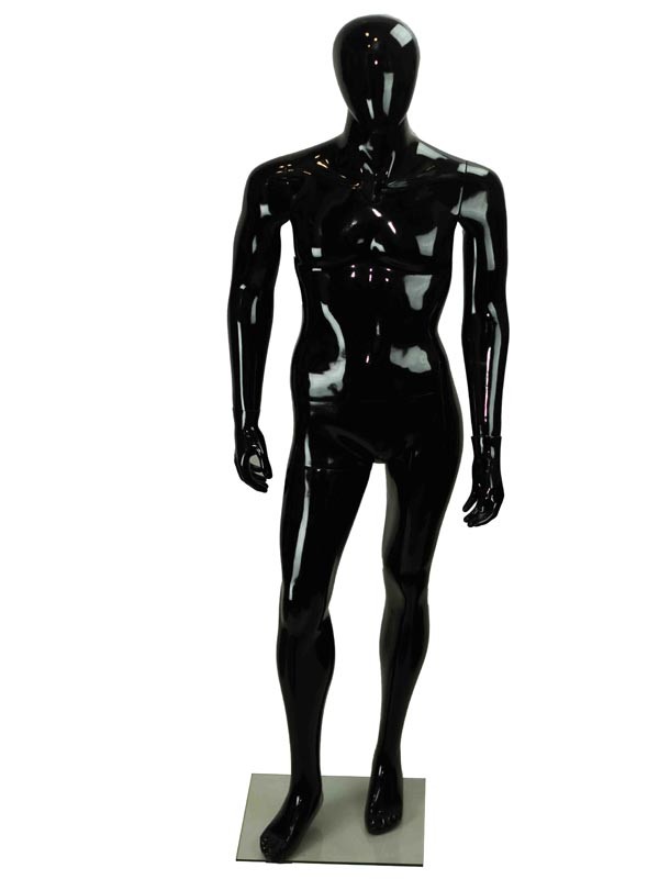 040604-Maniquí-Hombre-Negro-Brillo-Rostro-Abstracto-tridecor
