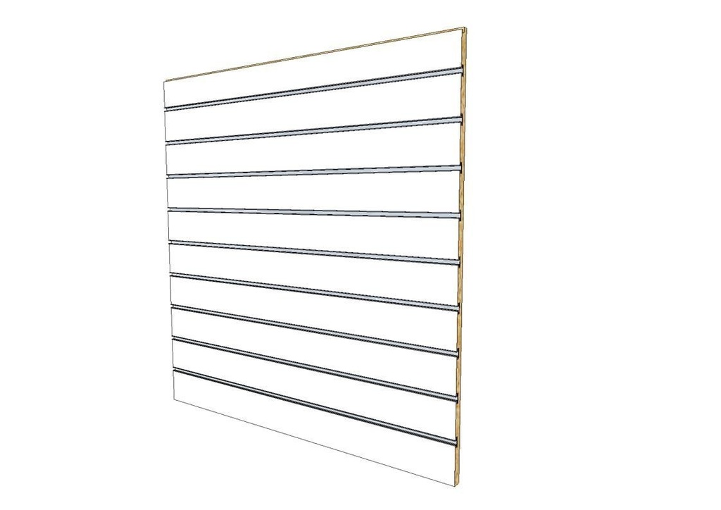 Panel de Listones Blanco Mate 9.5 Guías 120X120cm